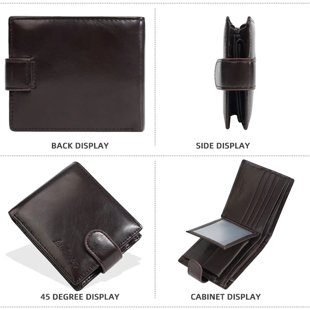 Baellerry New Short Men Wallets Zipper Coin Pocket Business Male Purses High Quality PU Card Holder Small Wallet For Men