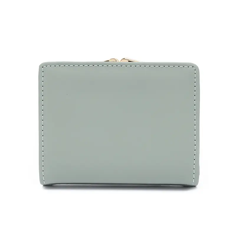 Autumn and winter new women's short wallet Korean PU high texture iron frame diamond lattice small square bag simple everything