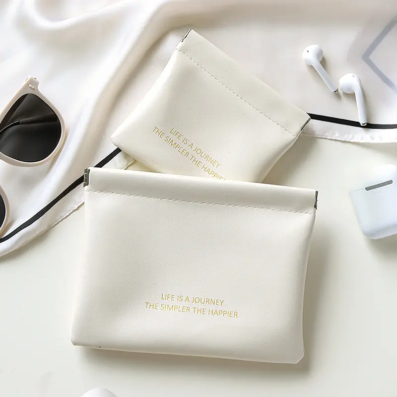 Portable PU Earphone Wire Bag Cosmetics Lipsticks Holder Case Coin Cards Pouch Travel Jewelry Sundries Organizer Pouch Mini Bag