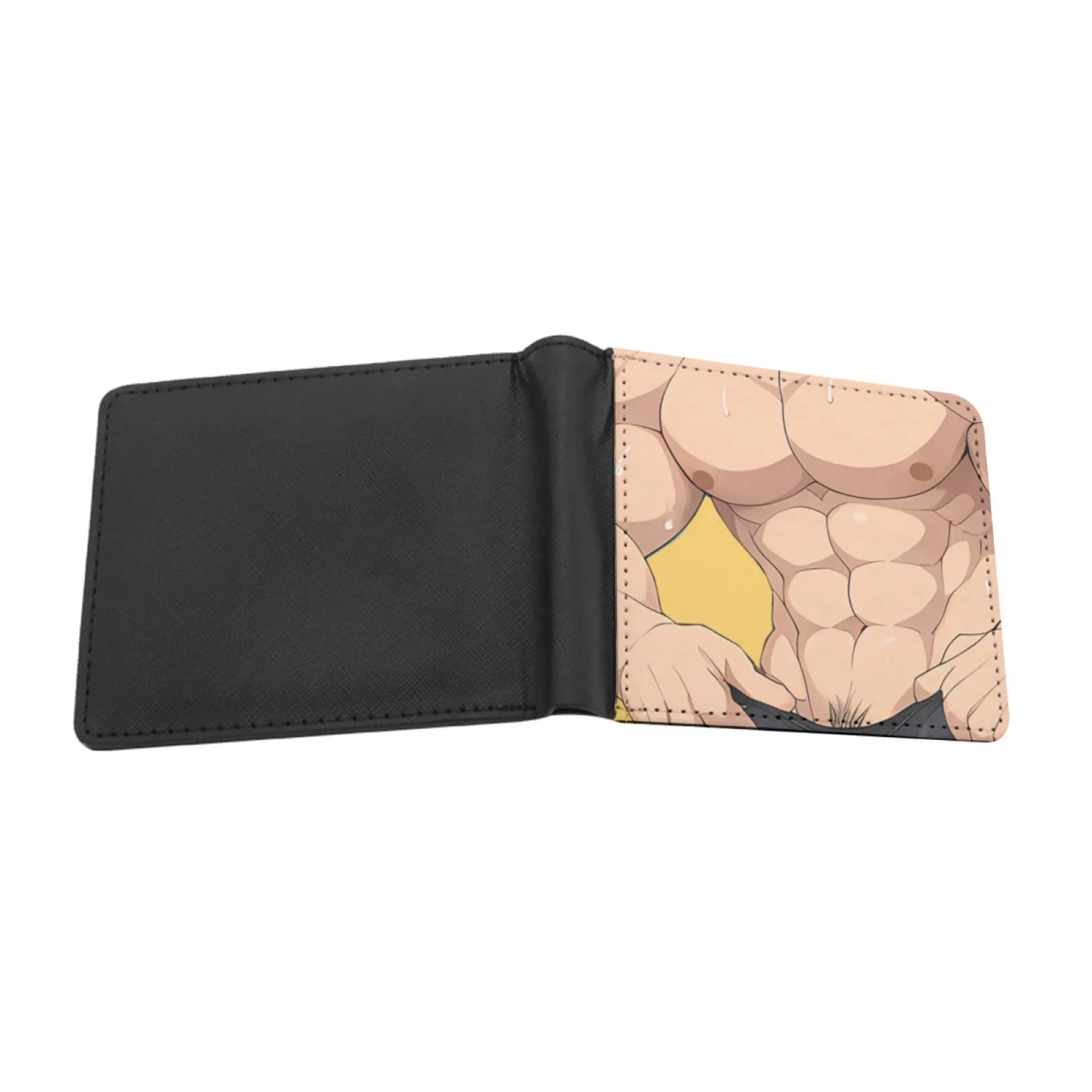 Lewd Anime Dad Personalized Wallet For Men And Women Pu Leather Short Pocket Purse Bara Bara Anime Yaoi Anime Yaoi Bara Yaoi
