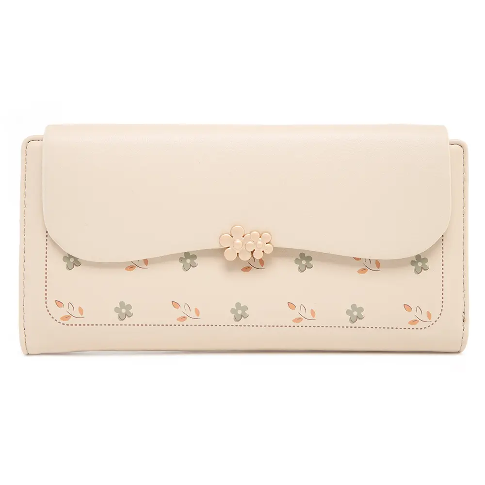 Women's long wallet Korean PU printed zipper buckle folding clutch bag multi-card fashion everything street popular preppy stude