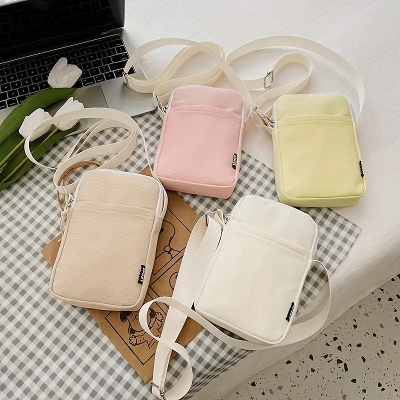 New Fashion Simple Casual Shoulder Messenger Bag, Women's Portable Mobile Phone Bag, Vertical Coin Key Bank Card Shoulder Bag