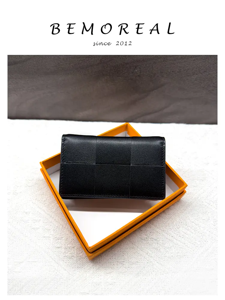 Luxury Design Genuine Leather Card Holder For Men And Women Cowhide Woven Fashion Mini Wallet Knitting Money Bag Brand Purse