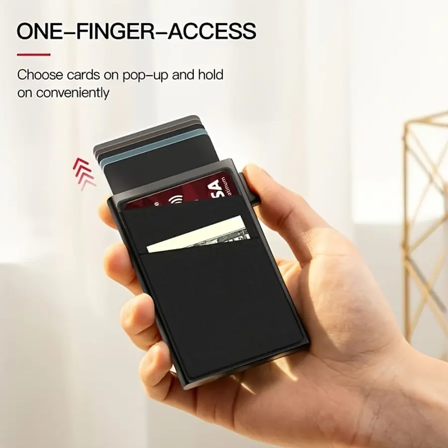 Rfid Credit Card Holder Men Thin Slim Mini Minimalist Wallets Luxury Metal Bank ID Cardholer Case Wallet for Men Carteras Choice