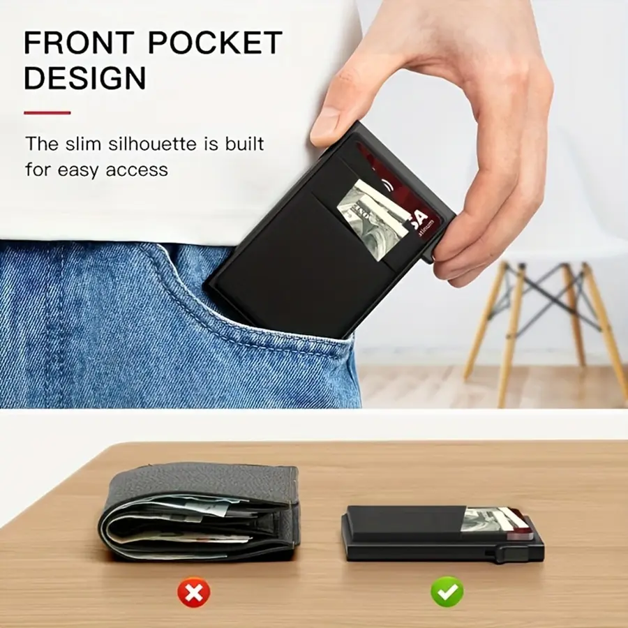 Rfid Credit Card Holder Men Thin Slim Mini Minimalist Wallets Luxury Metal Bank ID Cardholer Case Wallet for Men Carteras Choice