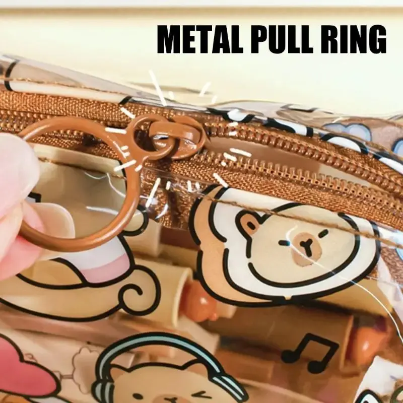 Cartoon Capybara Pencil Cases Cute Pen Bags Kawaii Zipper Pencil Case Students Stationery School Office Supplies Gifts