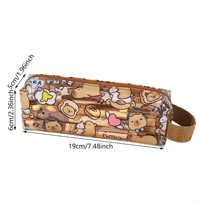 Cartoon Capybara Pencil Cases Cute Pen Bags Kawaii Zipper Pencil Case Students Stationery School Office Supplies Gifts
