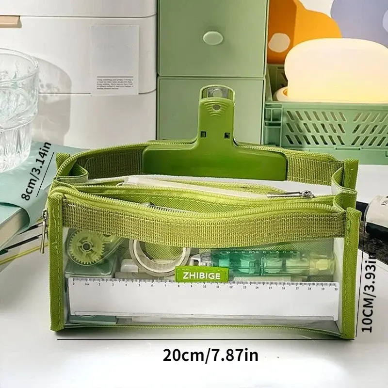 Student Multi-layer Pencil Case Transparent Large Capacity Marker Pen case Girl Storage pencil Pouch Children's Stationery Bag