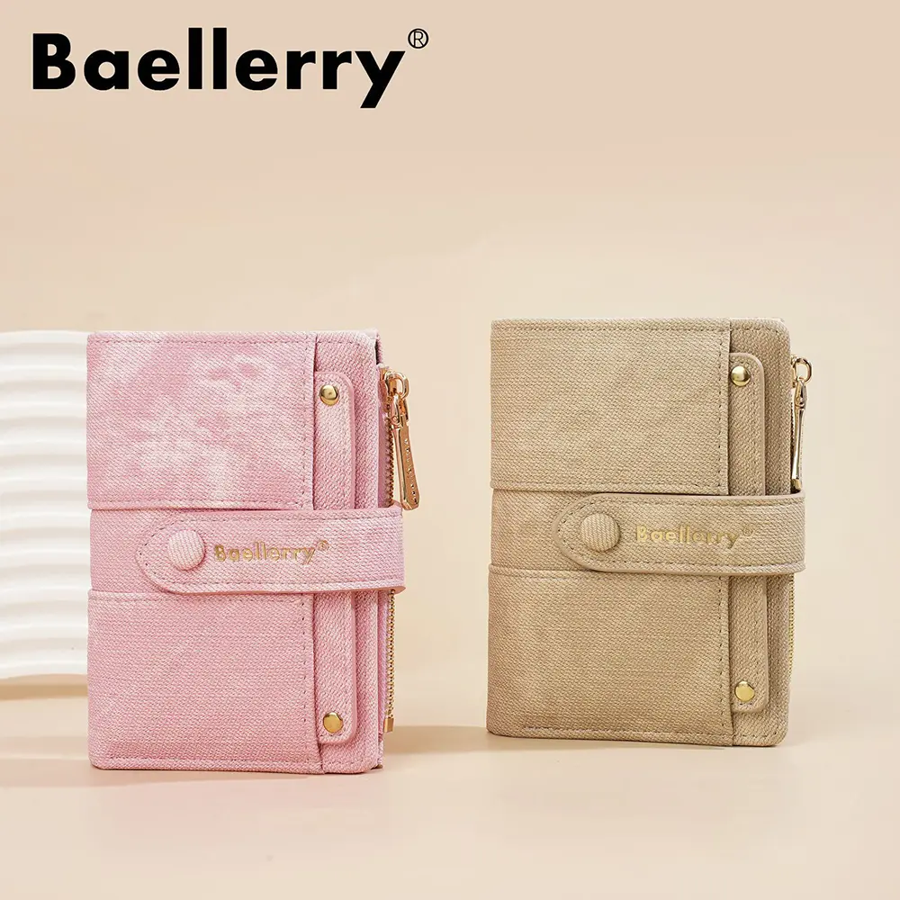 Baellerry New Fashion Women Short Wallets Zipper Coin Bags Top Quality Female Purse Coin Pocket Women's Detachable Card Clip