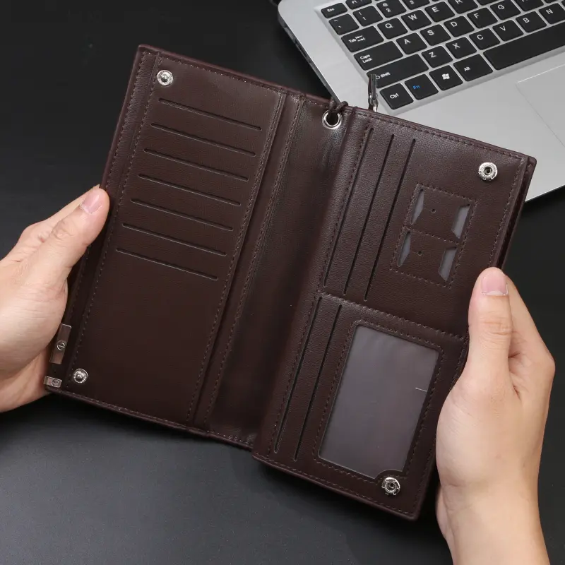 New men's wallet Casual zipper mobile phone bag Multi-function clutch bag Long men's wallet