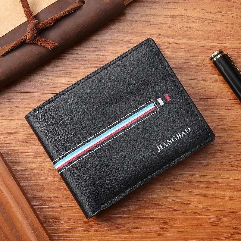 New men's short wallet Korean version of horizontal ribbon color money clip fashion student money clip manufacturers wholesale