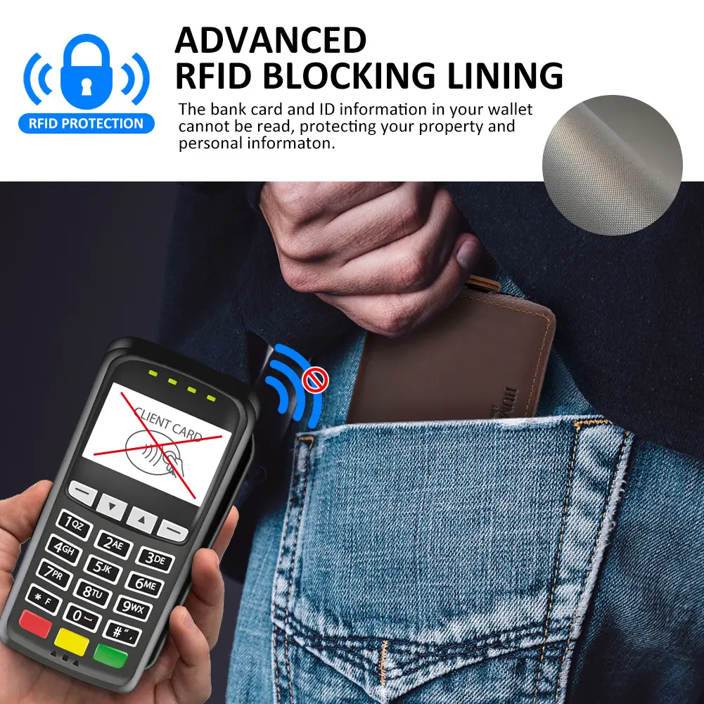Crazy Horse Leather Business Card Holder Wallet RFID Bank/ID/Credit Card Case Anti Demagnetization Organizer Wallets