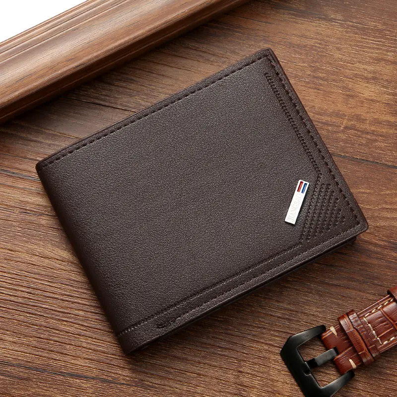 New men's wallet short money clip young men fashion thin multi-card large capacity horizontal business soft wallet