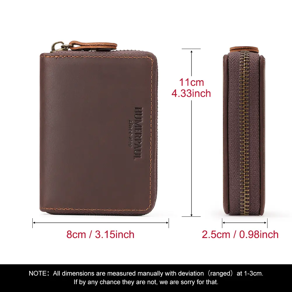 Crazy Horse Leather Business Card Holder Wallet RFID Bank/ID/Credit Card Case Anti Demagnetization Organizer Wallets