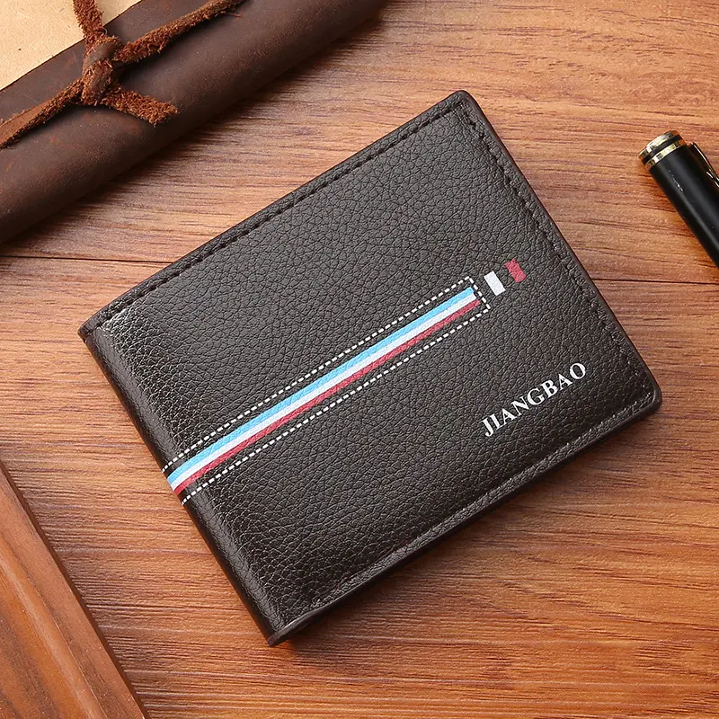 New men's short wallet Korean version of horizontal ribbon color money clip fashion student money clip manufacturers wholesale