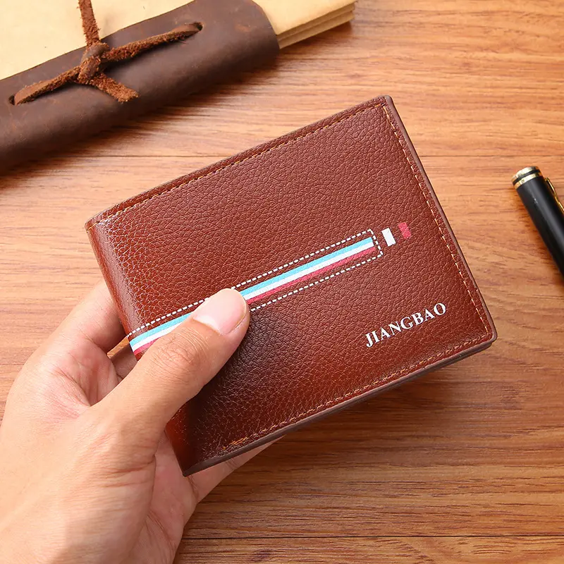 New men's short wallet Korean version of horizontal ribbon color money clip fashion student money clip manufacturers wholesale
