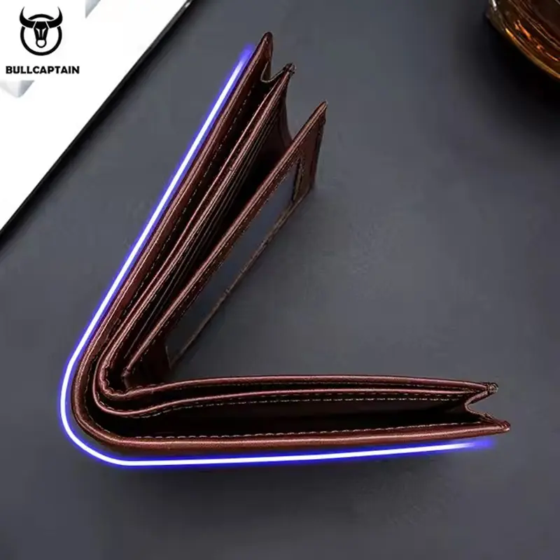 BULLCAPTAIN Genuine Leather Wallet Male Brand Designer Business Wallet Multi-function Storage Purse Rfid Card Package Wallet Men