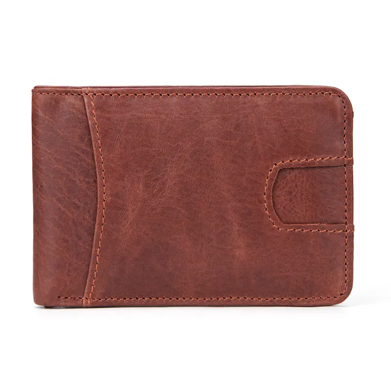 GENODERN Casual Small Wallet for Men Genuine Leather Male Slim Wallets Short Mini Wallet with Card Holder Pocket Purses
