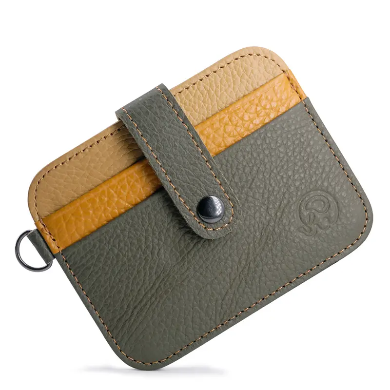 Men's Genuine Leather Slim Wallet - Ultra Thin Mini Purse with Card Holder, Small Money Bag (Portomonee/Carteras)