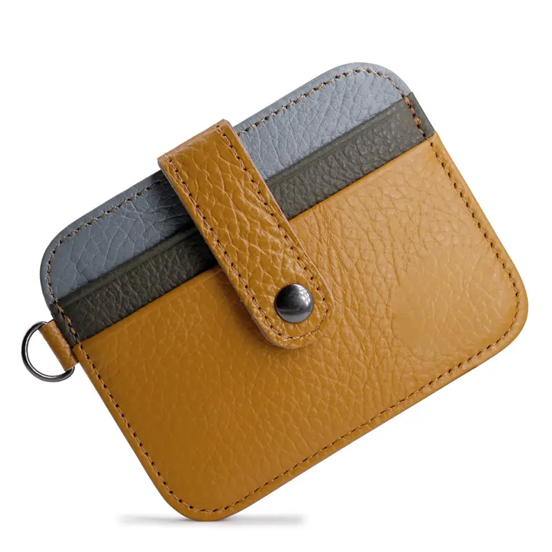 Men's Genuine Leather Slim Wallet - Ultra Thin Mini Purse with Card Holder, Small Money Bag (Portomonee/Carteras)