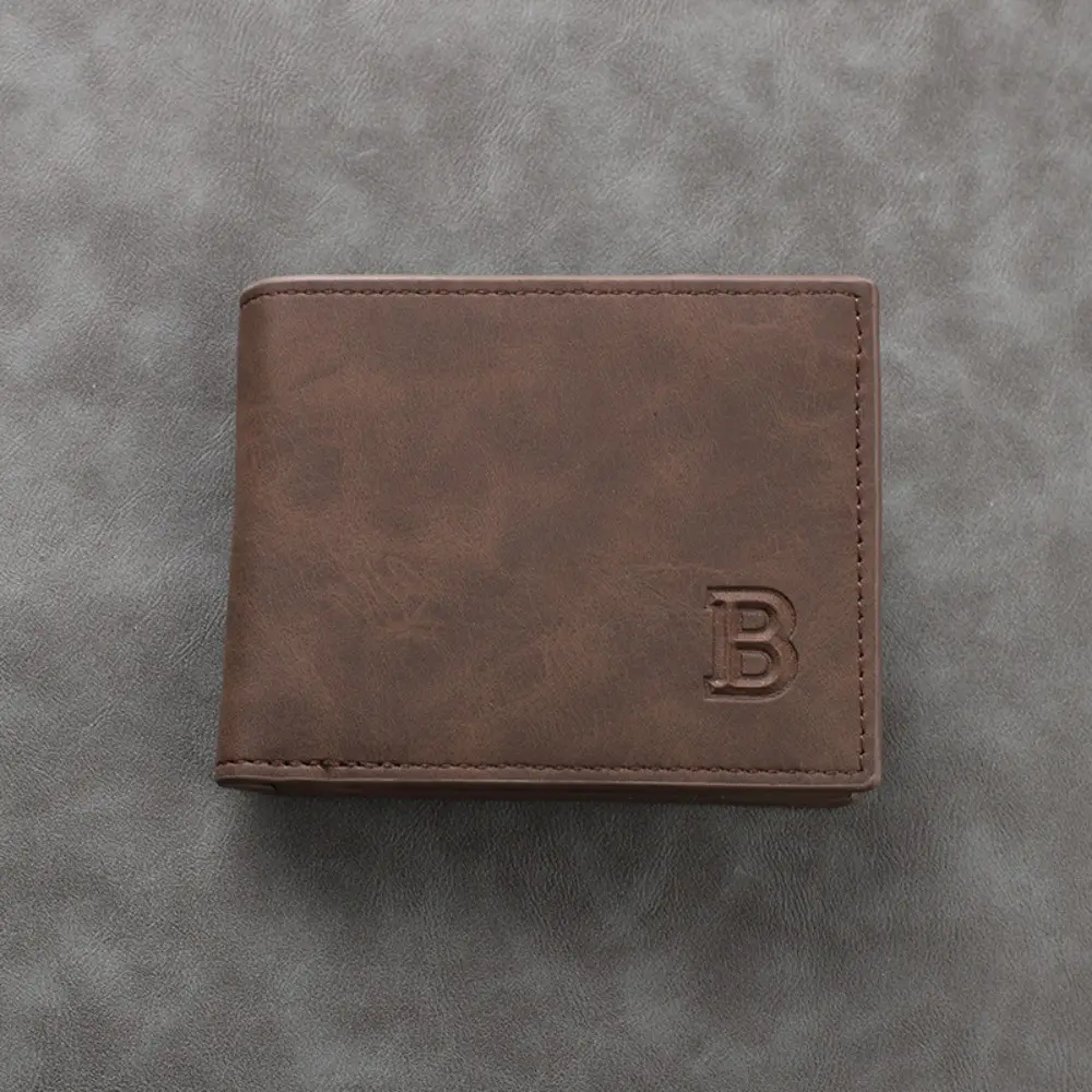 Men's Vintage Style Faux Leather Business Casual Short Bifold Wallet  The Perfect Gift for Friends, Husband, Father