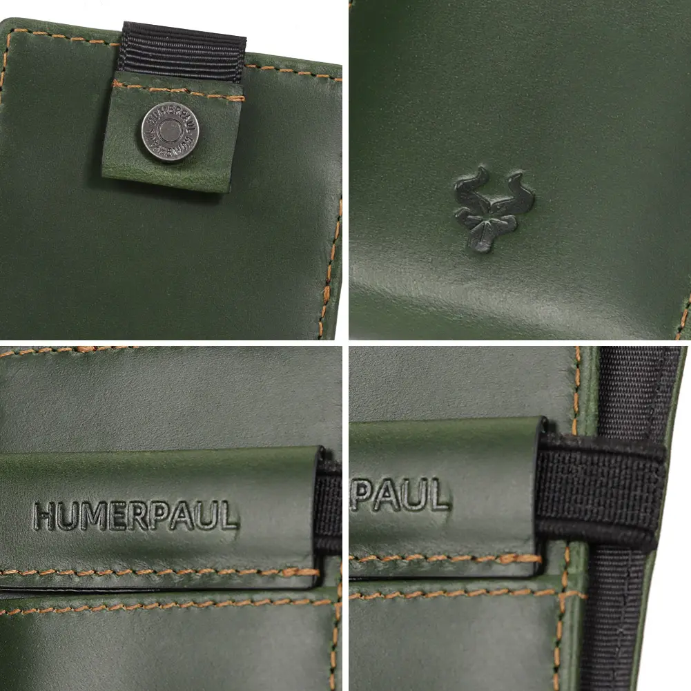 HUMERPAUL Luxurious Leather Small Card Holder Travel Slim Wallet For Men RFID Blocking Credit Retro Credit Card Purse