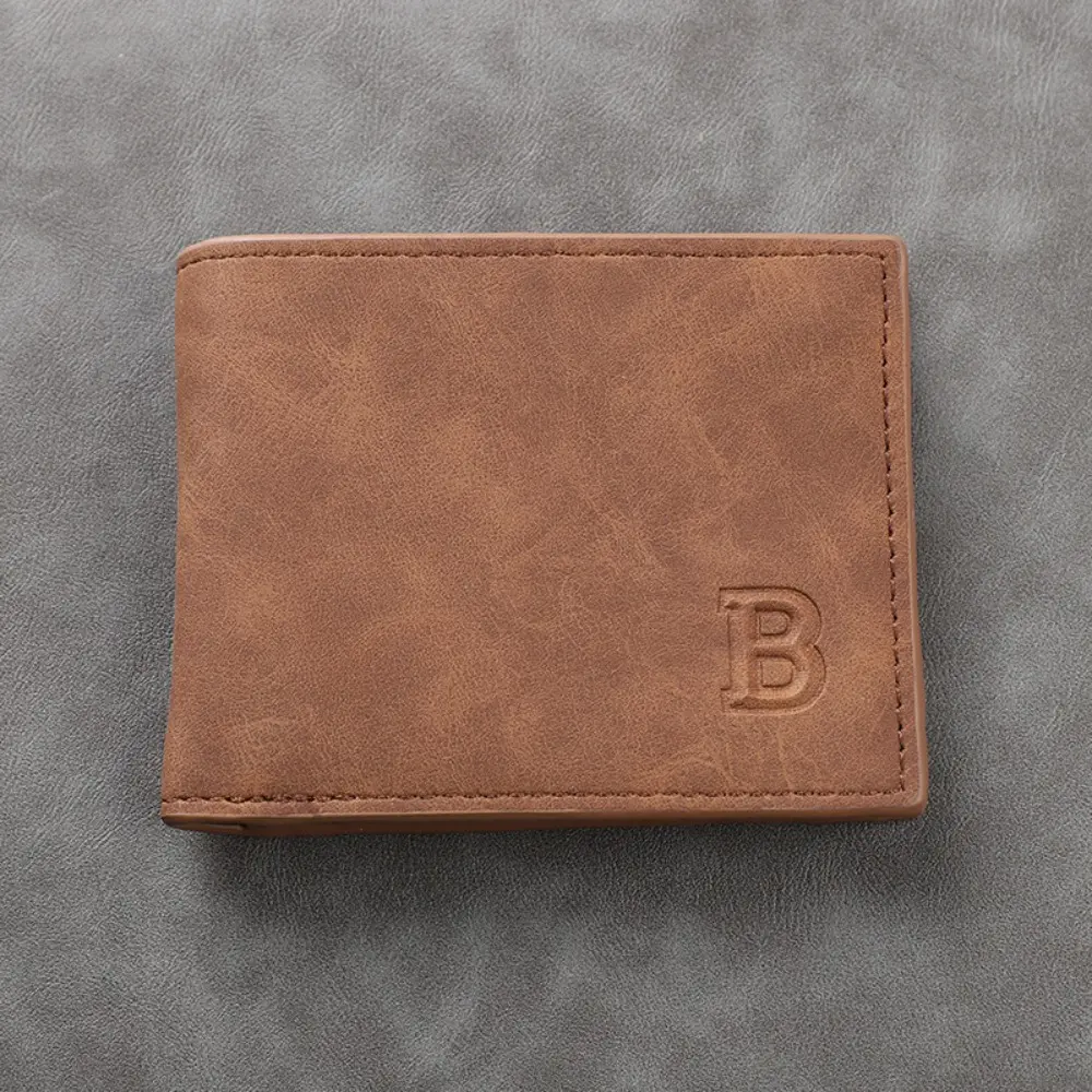 Men's Vintage Style Faux Leather Business Casual Short Bifold Wallet  The Perfect Gift for Friends, Husband, Father