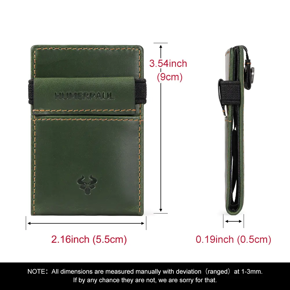 HUMERPAUL Luxurious Leather Small Card Holder Travel Slim Wallet For Men RFID Blocking Credit Retro Credit Card Purse