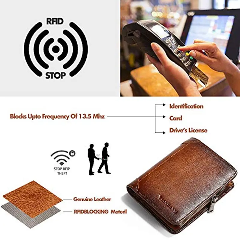 ManBang HOT Genuine Leather Men Wallet Small Mini Card Holder Male Wallet Pocket Retro purse wallet for men High Quality