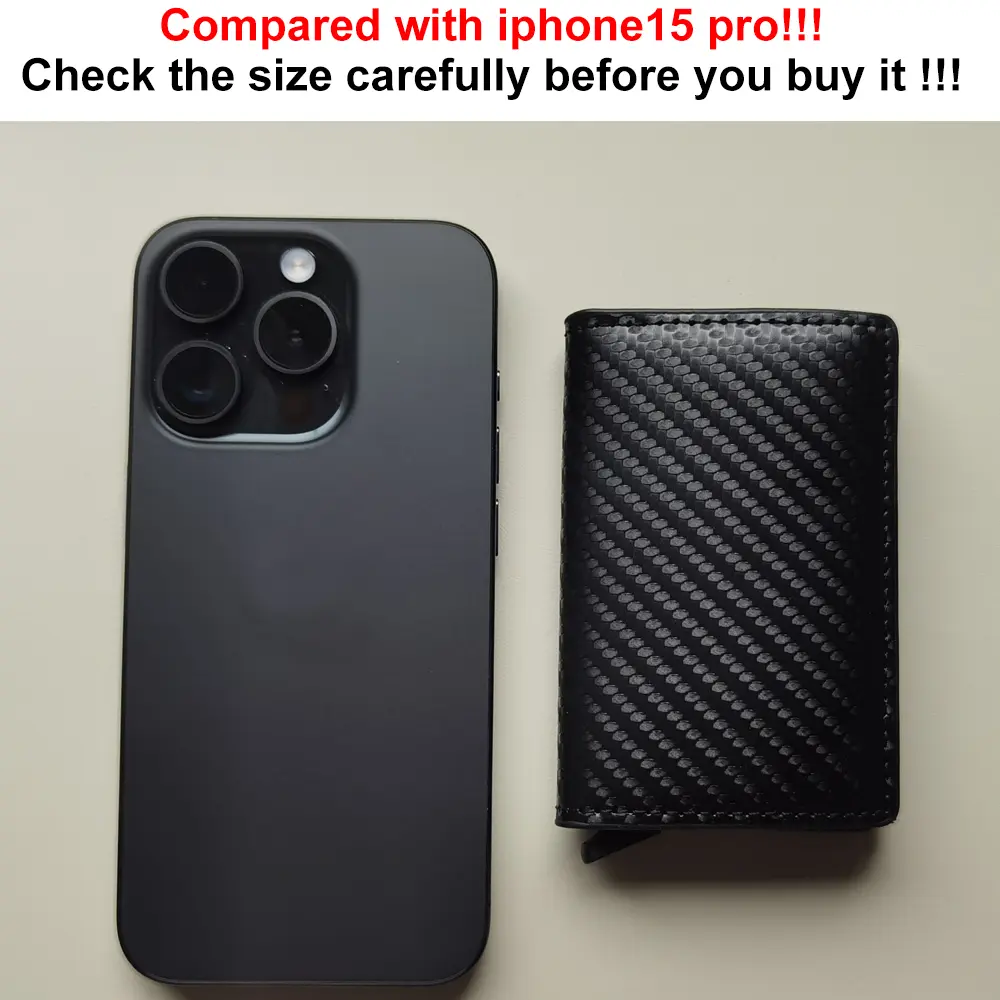 DIENQI Carbon Fiber Card Holder Wallets Men Brand Rfid Black Magic Trifold Leather Slim Mini Wallet Small Money Bag Male Purses