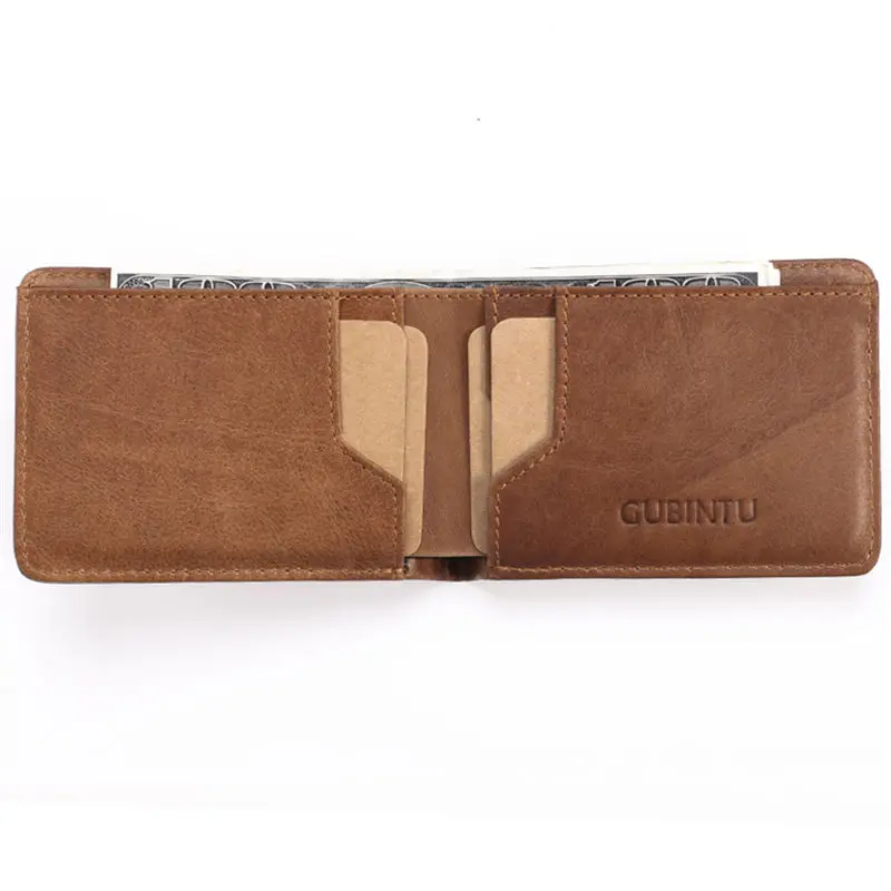 Gubintu Thin Genuine Leather Men Wallets Card Holder Multifunctional Slim Brand Men Purse Business High Quality Men Wallets 752
