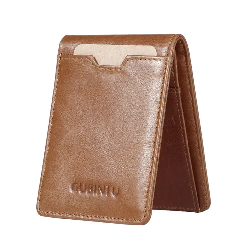 Gubintu Thin Genuine Leather Men Wallets Card Holder Multifunctional Slim Brand Men Purse Business High Quality Men Wallets 752