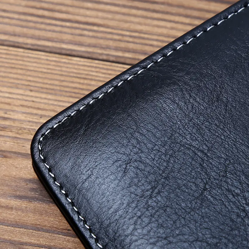 NZPJ Thin Men's Leather Wallet Short Wallet Vertical Top Layer Cowhide Card Holder Men's Coin Purse Bank Card Holder