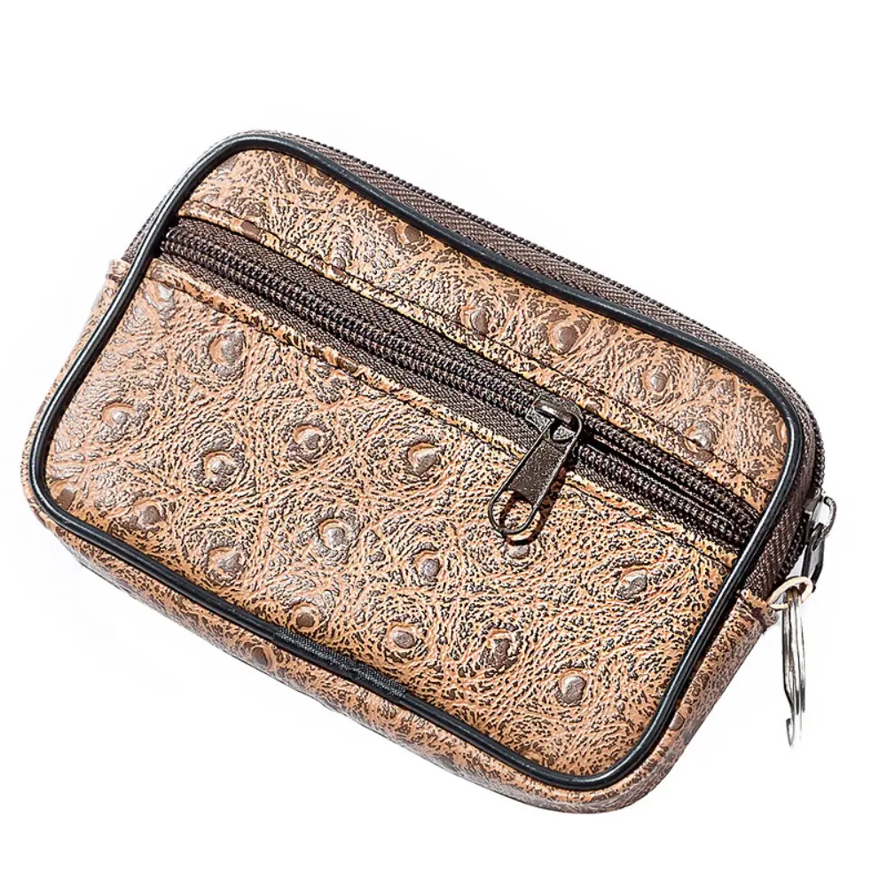 Fashion PU Leather Square Money Bag Card Bag Small Coin Purse Key Holder Man Wallet Storage Bag Mini Zero Money Bag