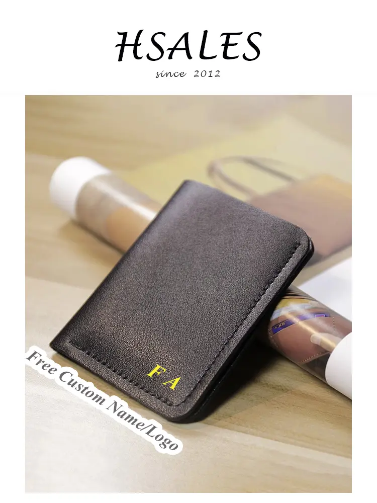Ultra Thin Genuine Leather Wallet For Men Retro Minimalist Design Card Holder High-grade Cowhide Money Bag Soft Slim Small Purse