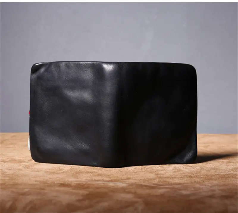 PNDME simple luxury genuine leather men's black short wallet casual natural soft real cowhide daily card holder coin purse