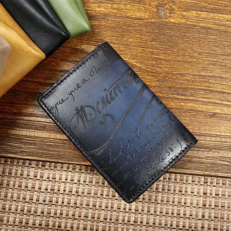 DIMY 2025 Card Pack Men's Ultra Thin Leather Folding Card Holder Business Card Holder Multi slot Bank Card