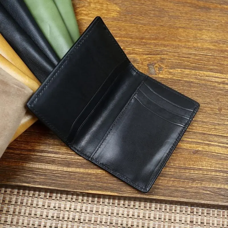 DIMY 2025 Card Pack Men's Ultra Thin Leather Folding Card Holder Business Card Holder Multi slot Bank Card