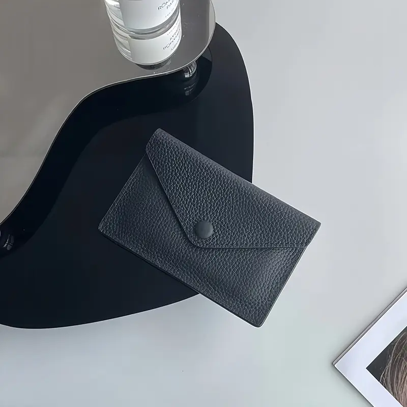 Ultra-Thin Genuine Leather Card Holder Faion mat Design  Color PU Material Functional Small Bag for Men And Women