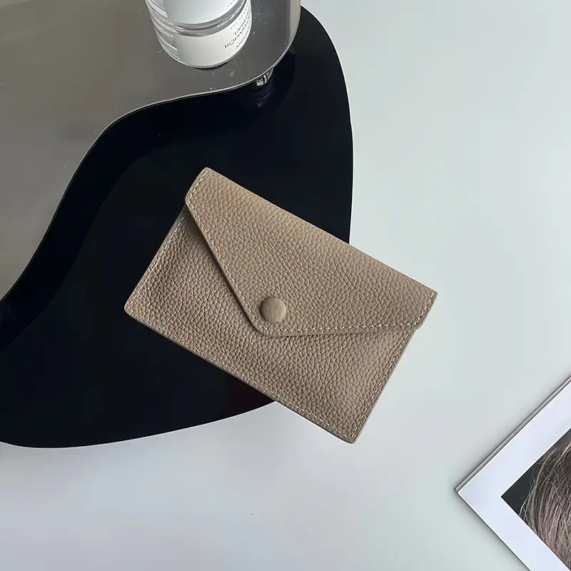 Ultra-Thin Genuine Leather Card Holder Faion mat Design  Color PU Material Functional Small Bag for Men And Women