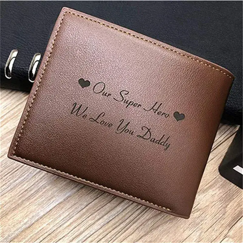 Personalized Custom Photo Wallet for Men Gift Wallets Men High Quality PU Leather for Him Engraved Wallets Men Short Purse