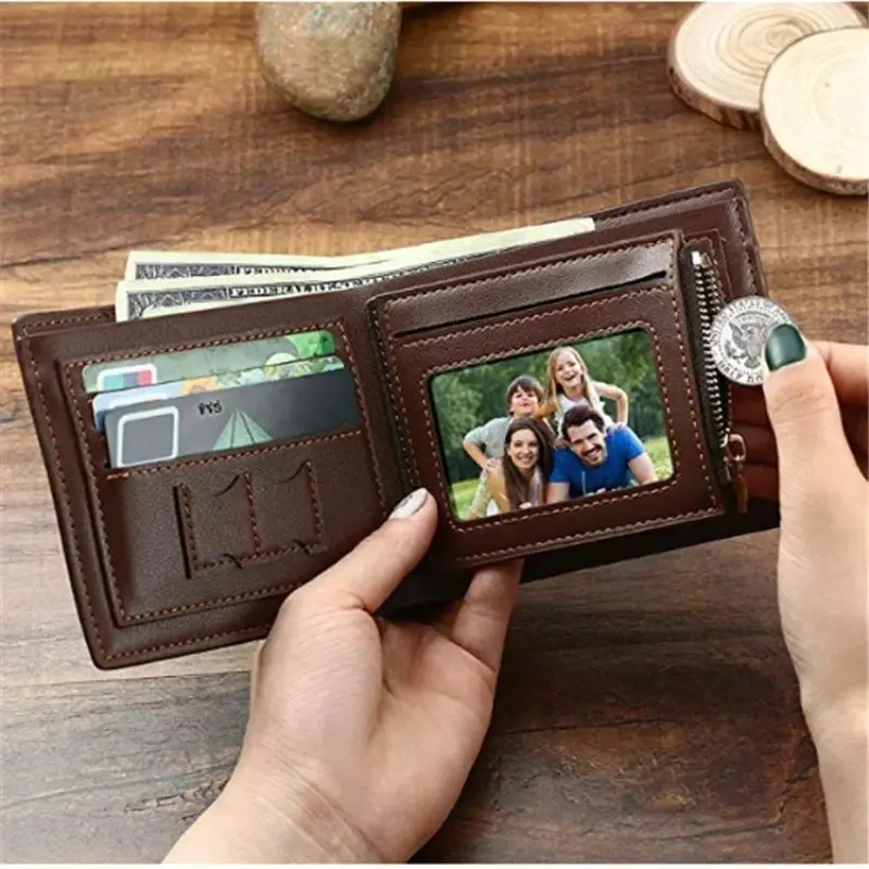Personalized Custom Photo Wallet for Men Gift Wallets Men High Quality PU Leather for Him Engraved Wallets Men Short Purse