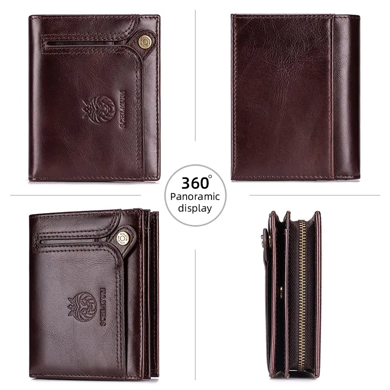SCHLATUM Large Capacity Wallets for Men Genuine Leather RFID Blocking Accordion Credit Card Wallet with 21 Card Slots