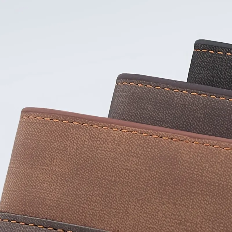 Men Wallet Patchwork PU Leather Small Card Holder Short Wallets Man Purse Card Case Casual Standard Wallet