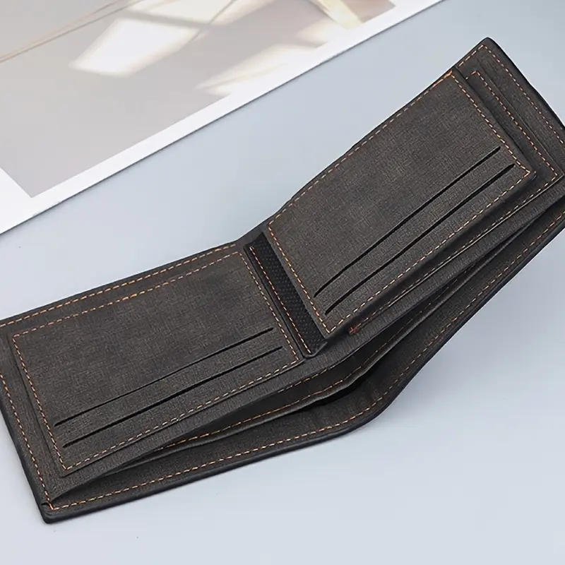 Men Wallet Patchwork PU Leather Small Card Holder Short Wallets Man Purse Card Case Casual Standard Wallet