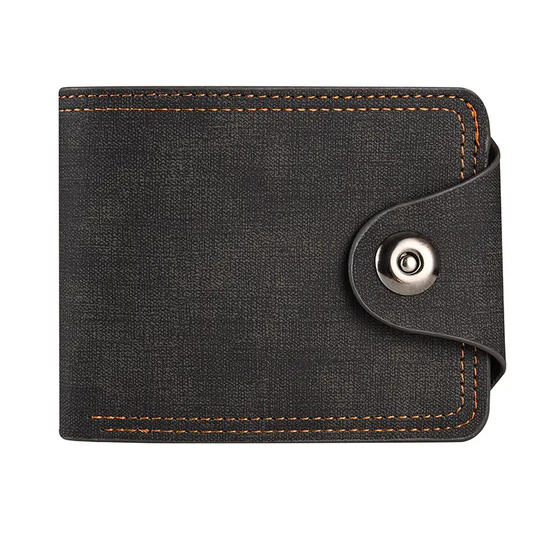 Men's Wallet Soft PU Leather Solid Color Coin Pocket Black/Brown Men Fashion Card Holder Money Bag Purse Small Storage Pouch