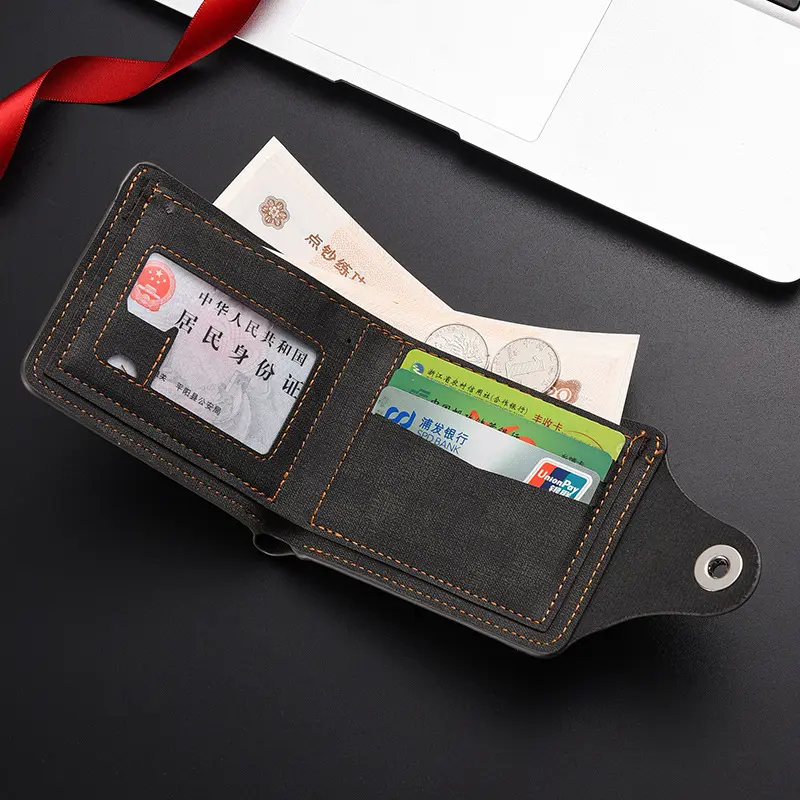 Men's Wallet Soft PU Leather Solid Color Coin Pocket Black/Brown Men Fashion Card Holder Money Bag Purse Small Storage Pouch