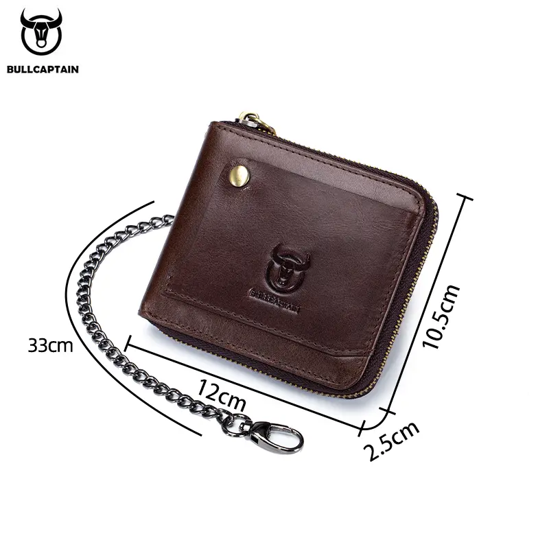 Bullcaptain Cowhide Genuine Leather Men Wallet Coin Purse Small Mini Card Holder Vintage PORTFOLIO Portomonee Male Walet Pocket