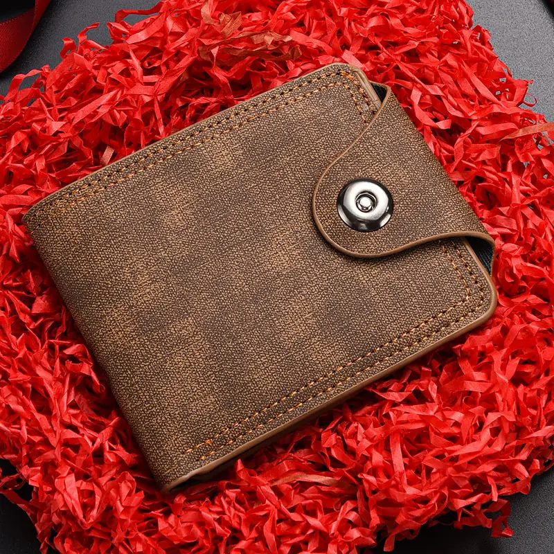 Men's Wallet Soft PU Leather Solid Color Coin Pocket Black/Brown Men Fashion Card Holder Money Bag Purse Small Storage Pouch