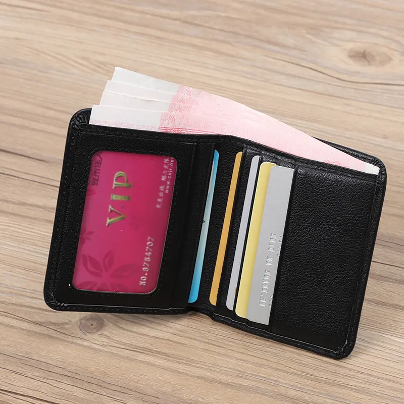Slim Wallet Men Genuine Leather Thin Pocket Wallet for Men Short Purse Unisex Women  Mini Wallets Card Holder Small Coin Purse